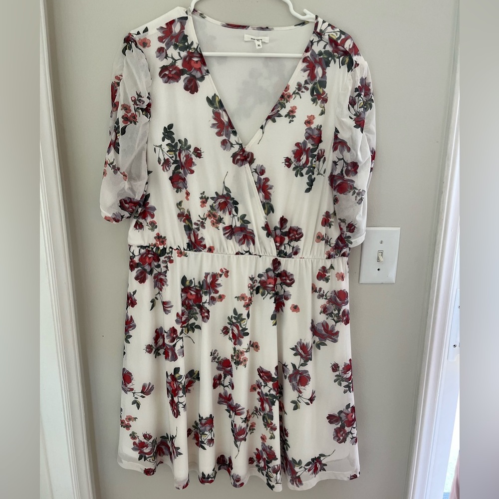 Floral and White Dress